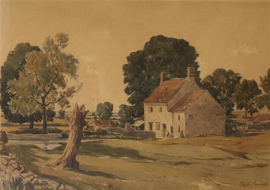 Claude Muncaster (1903-1974) Farmhouse in a landscape 27 x 38cm